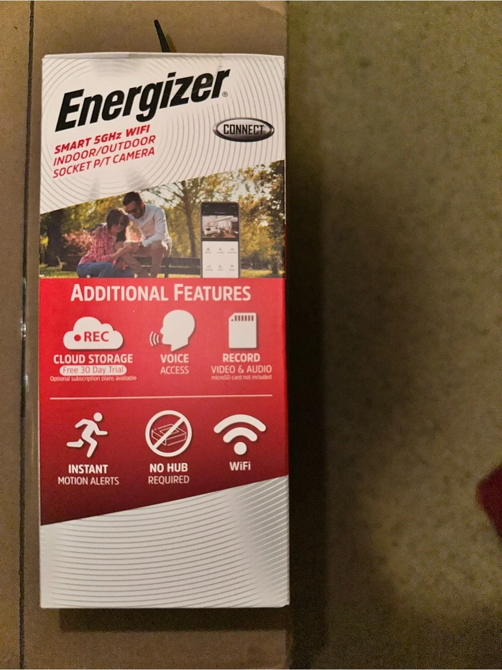 Energizer Black Smart 5GHz WiFi Indoor/Outdoor Socket PT Camera